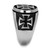 Men's High Polished Cross Design Stainless Steel Ring with Black Jet Epoxy - Size 9 (Pack of 2) - IMAGE 4