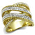 Women's Two-Tone Gold IP Stainless Steel Infinity Style Ring with Clear Crystals - Size 9 - IMAGE 1