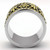 Men's Two-Tone Gold Ion Plated Stainless Steel Epoxy Black Jet Ring - Size 8 - IMAGE 3