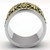 Men's Two-Tone Gold Ion Plated Stainless Steel Epoxy Black Jet Ring - Size 9 - IMAGE 3