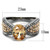 Women's Stainless Steel Engagement Ring with Champagne CZ and Clear Stones - Size 8 - IMAGE 2