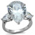 Women's Stainless Steel Classic Engagement Ring with Pear Shaped Cubic Zirconia - Size 9 - IMAGE 1