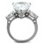 Women's Stainless Steel Classic Engagement Ring with Pear Shaped Cubic Zirconia - Size 9 - IMAGE 3
