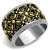 Two-Tone Gold Ion Plated Stainless Steel Epoxy Black Jet Men's Ring - Size 13 (Pack of 2) - IMAGE 1