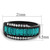 Women's Black IP Stainless Steel Ring with Clear and Blue Zircon Crystals - Size 7 - IMAGE 2