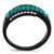Women's Black IP Stainless Steel Ring with Clear and Blue Zircon Crystals - Size 7 - IMAGE 3