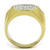 Men's Two Tone IP Gold Stainless Steel Ring with Clear Top Grade Crystals - Size 12 (Pack of 2) - IMAGE 3