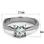 Women's Stainless Steel Halo Engagement Ring with CZ Stones - Size 9 (Pack of 2) - IMAGE 2
