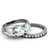2-Piece Stainless Steel Women's Wedding Ring Set with Round CZ Stones, Size 10 - IMAGE 2