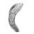 Women's Stainless Steel Freeform Style Ring with Clear Crystals - Size 8 - IMAGE 4