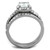 2-Piece Stainless Steel Women's Wedding Ring Set with CZ, Size 6 - IMAGE 3