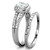 2-Piece Stainless Steel Women's Wedding Ring Set with CZ, Size 6 - IMAGE 4