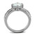 Women's Stainless Steel Engagement Ring with Cubic Zirconia - Size 7 - IMAGE 3