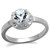 Women's Stainless Steel Engagement Ring with Clear Crystals - Size 6 (Pack of 2) - IMAGE 1