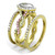 3-Piece Women's Two Tone Gold IP Stainless Steel Wedding Ring Set with CZ, Size 10 - IMAGE 4