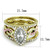 3-Piece Women's Two Tone Gold IP Stainless Steel Wedding Ring Set with CZ, Size 6 - IMAGE 2