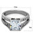 Women's Stainless Steel Engagement Ring with Square Cubic Zirconia - Size 5 (Pack of 2) - IMAGE 2