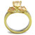2-Piece Women's Gold IP Stainless Steel Wedding Ring Set with Champagne CZ, Size 7 - IMAGE 3