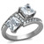 Women's Stainless Steel Engagement Pave Ring with Square Cubic Zirconia - Size 9 (Pack of 2) - IMAGE 1