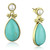 Women's Gold IP Stainless Steel Earrings with Synthetic Turquoise Stone - IMAGE 1