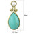 Women's Gold IP Stainless Steel Earrings with Synthetic Turquoise Stone - IMAGE 2