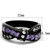 Women's Black Ion Plated Stainless Steel Ring with Amethyst CZ and Clear Stones - Size 9 - IMAGE 2