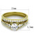 2-Piece Women's Gold Ion Plated Stainless Steel Wedding Ring Set with CZ, Size 5 - IMAGE 2