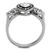 Women's Two Tone Black IP Stainless Steel Ring with Black Diamond Crystals - Size 7 (Pack of 2) - IMAGE 3