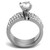 Women's Stainless Steel Wedding Ring with Round Cubic Zirconia - Size 10 - IMAGE 3