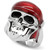 Women's Stainless Steel Skull Shaped Ring with Red Epoxy - Size 6 (Pack of 2) - IMAGE 1