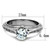 Stainless Steel Women's Cathedral Engagement Ring with CZ - Size 5 - IMAGE 2