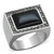 Men's Stainless Steel Ring with Smoked Quartz Synthetic Cat Eye Stone - Size 13 - IMAGE 1