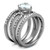 2-Piece Women's Stainless Steel Wedding Ring Set with Heart Shaped Cubic Zirconia, Size 7 - IMAGE 4