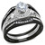 3-Piece Women's Stainless Steel Wedding Ring Set with Clear Cubic Zirconia, Size 7 - IMAGE 1