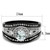 3-Piece Women's Stainless Steel Wedding Ring Set with Clear Cubic Zirconia, Size 7 - IMAGE 2