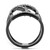Women's Light Black Ion Plated Stainless Steel Ring with Cubic Zirconia - Size 6 - IMAGE 3