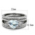 2-Piece Women's Stainless Steel Wedding Ring Set with Heart Shaped Cubic Zirconia, Size 5 - IMAGE 2