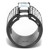 Women's Light Black Ion Plated Stainless Steel Ring with CZ Stones, Size 8 - IMAGE 3