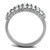 Women's Stainless Steel Pave Ring with Cubic Zirconia Stones, Size 7 (Pack of 2) - IMAGE 3