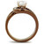 2-Piece Women's Rose Gold and Brown IP Stainless Steel Wedding Ring Set with CZ, Size 10 - IMAGE 3
