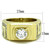 Men's IP Gold Stainless Steel Ring with AAA Grade Cubic Zirconia - Size 8 - IMAGE 2