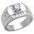 High Polished Stainless Steel Men's Ring with AAA Grade Cubic Zirconia - Size 8 - IMAGE 1