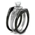3-Piece Women's Stainless Steel Wedding Ring Set with Clear Cubic Zirconia, Size 8 - IMAGE 4
