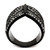 Women's Stainless Steel Pave Ring with Black Diamond Crystals - Size 9 (Pack of 2) - IMAGE 3
