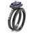 Set of 2 Women's Stainless Steel Wedding Rings with Tanzanite CZ Stone - Size 10 - IMAGE 4