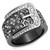 Women's Two-Tone Ion Plated Stainless Steel Ring with Black Diamond Crystal - Size 7 - IMAGE 1