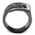 Women's Two-Tone Ion Plated Stainless Steel Ring with Black Diamond Crystal - Size 7 - IMAGE 3