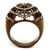 Women's Coffee Light Plated Stainless Steel Ring with Top Grade Crystals - Size 5 - IMAGE 3