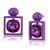 Stainless Steel Women's Earrings with Fuchsia Purple Crystals - IMAGE 1