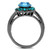 Women's Light Black IP Stainless Steel Engagement Ring with Sea Blue Crystals - Size 10 (Pack of 2) - IMAGE 3